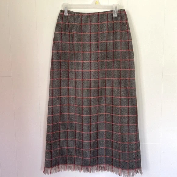 Harve Benard Sport Wool Maxi Skirt ~ Fringe Detail ~ Women’s Size 12 - Picture 1 of 11